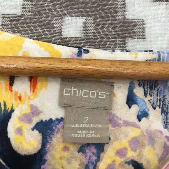 Chico’s Paisley Patterned Short Sleeve Jersey Knit T Shirt Dress - Picture 4 of 6